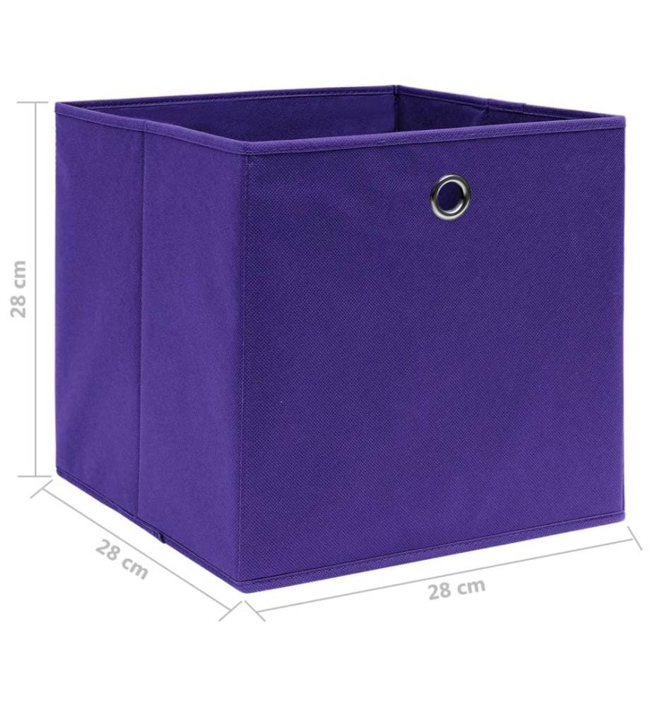 Boîtes de rangement 10 pcs Tissu intissé 28x28x28 cm Violet