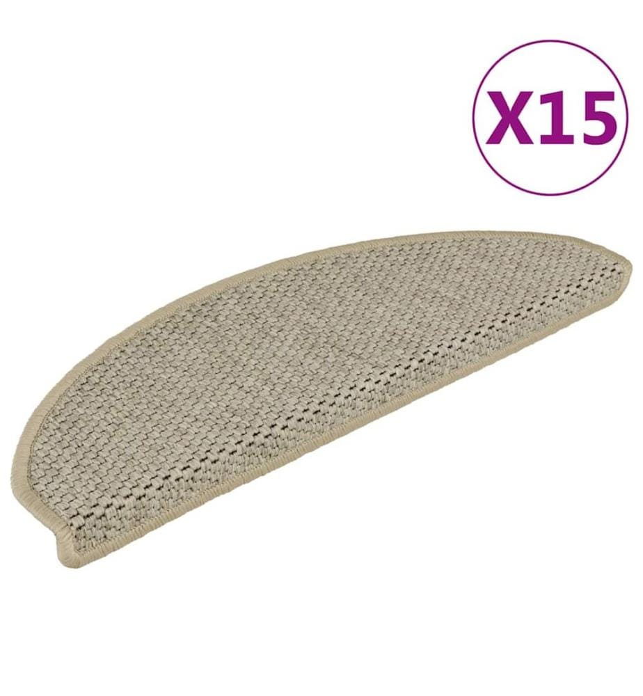 Treppenmatten Selbstklebend Sisal-Look 15 Stk 65x21x4 Hellbeige