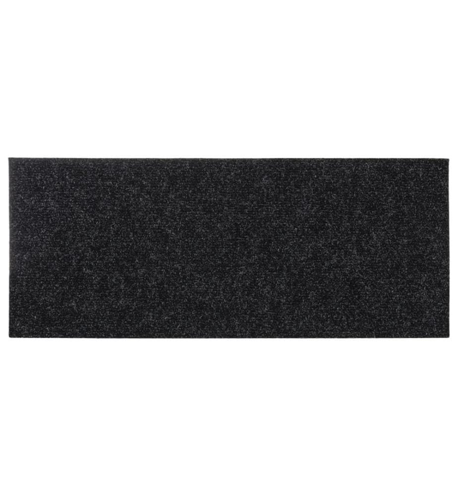 Tapis d'escalier autocollants 15 pièces 60 x 25 cm Noir Rectangulaire