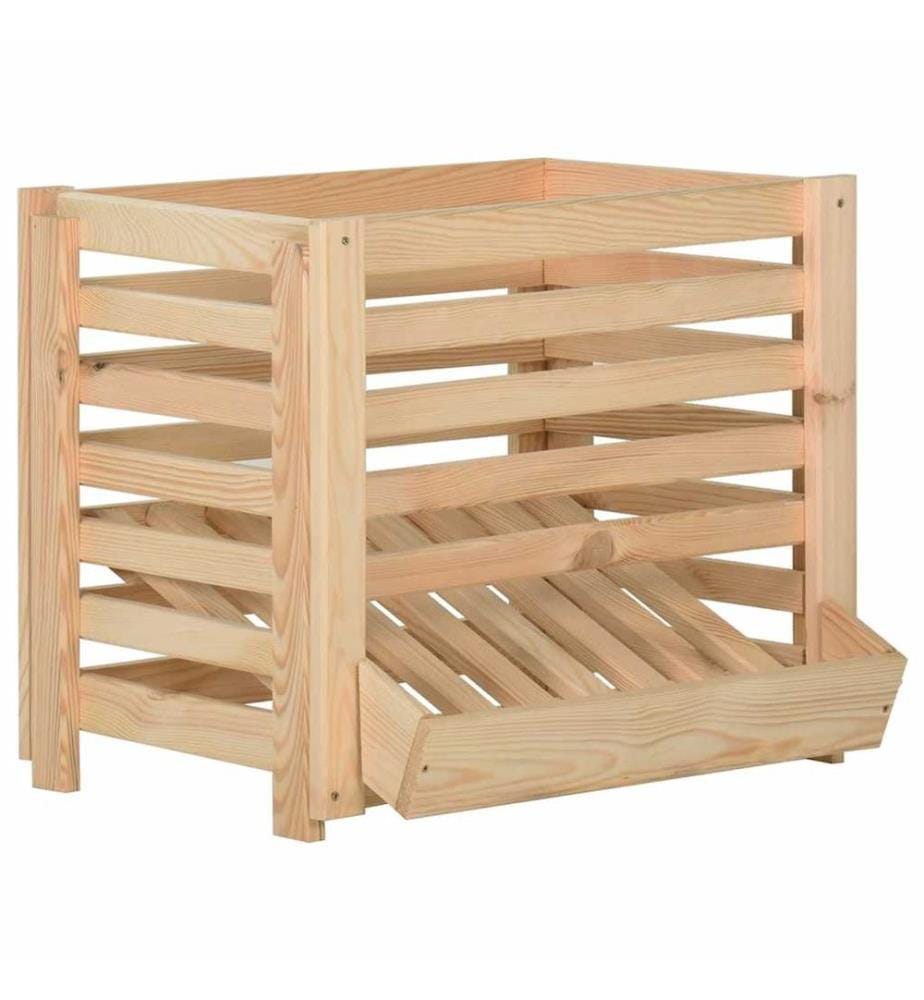 Boîte à pommes de terre 60x40x50 cm Bois de pin solide