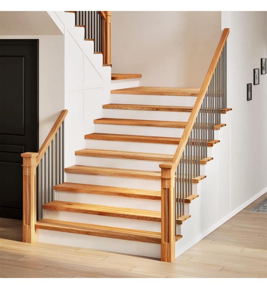 Marches d'escalier 2 pcs marron clair 120x25x2 cm chêne massif