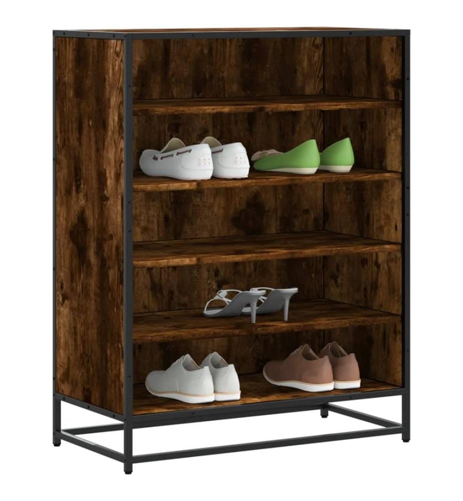Schuhschrank Räuchereiche 75x38x97,5 cm Holzwerkstoff Metall