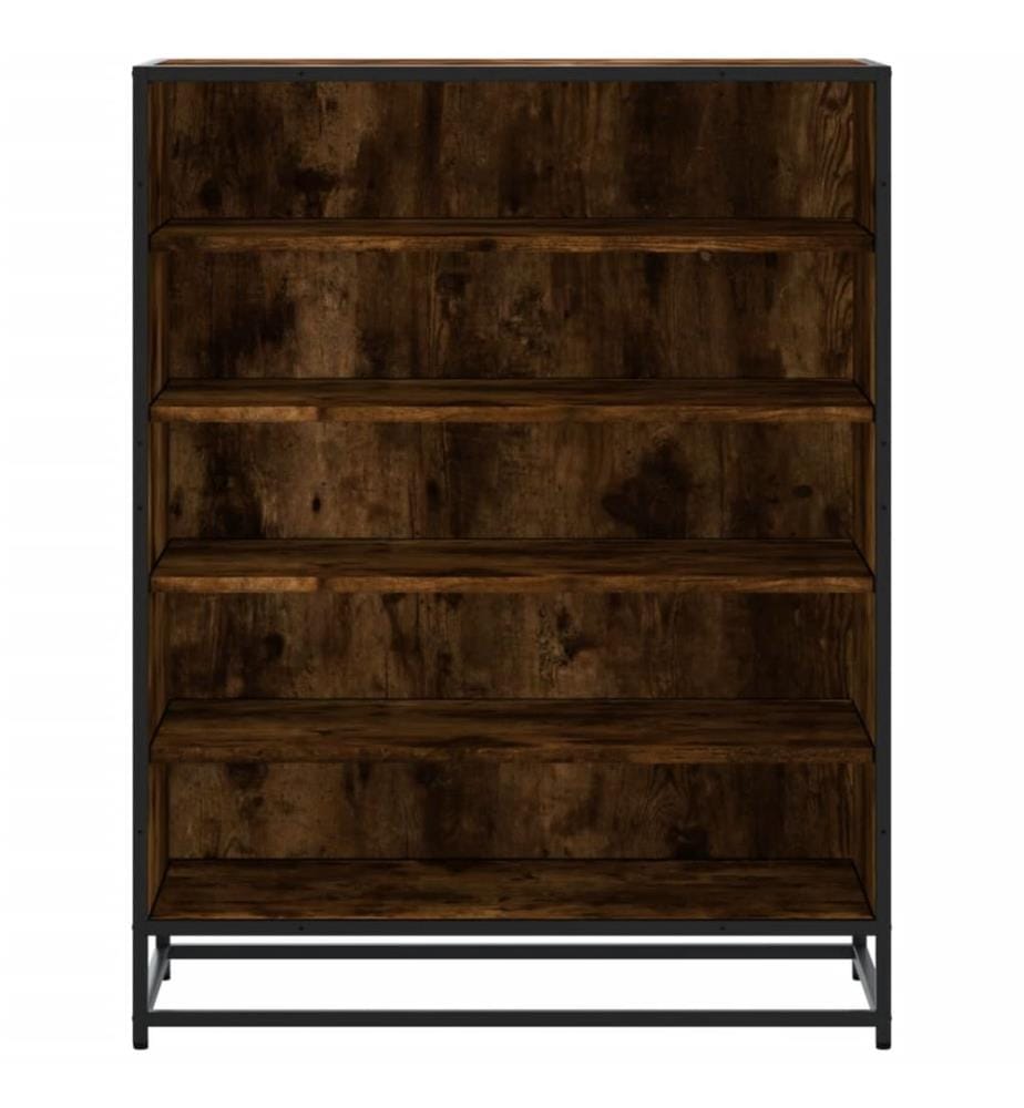 Schuhschrank Räuchereiche 75x38x97,5 cm Holzwerkstoff Metall