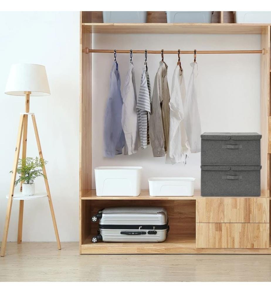 Aufbewahrungsboxen 2 Stk. Stoff 50x30x25 cm Anthrazit