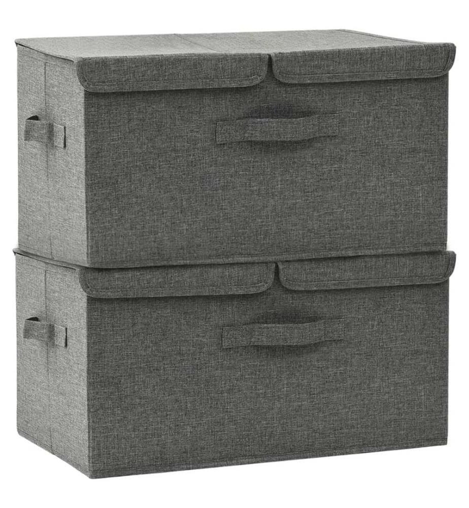 Aufbewahrungsboxen 2 Stk. Stoff 50x30x25 cm Anthrazit