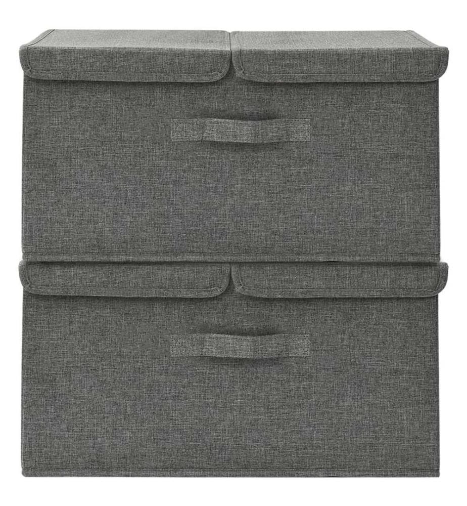 Aufbewahrungsboxen 2 Stk. Stoff 50x30x25 cm Anthrazit