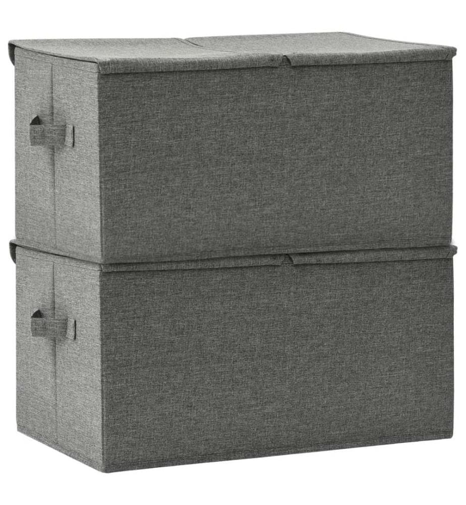 Aufbewahrungsboxen 2 Stk. Stoff 50x30x25 cm Anthrazit