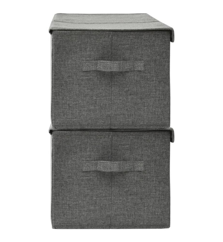 Aufbewahrungsboxen 2 Stk. Stoff 50x30x25 cm Anthrazit
