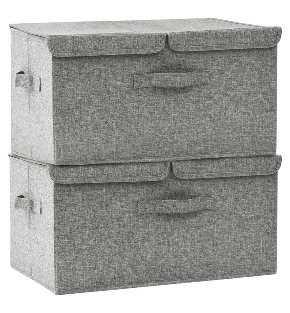 Aufbewahrungsboxen 2 Stk. Stoff 50x30x25 cm Grau