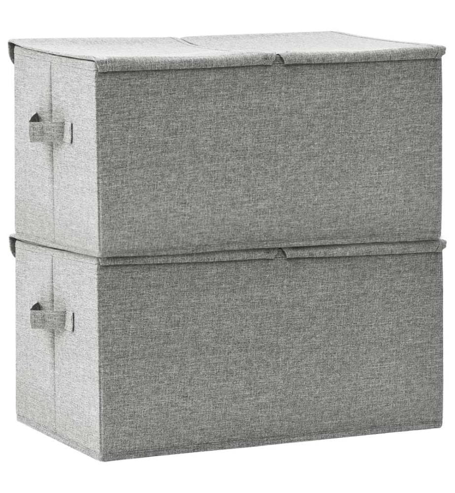 Aufbewahrungsboxen 2 Stk. Stoff 50x30x25 cm Grau