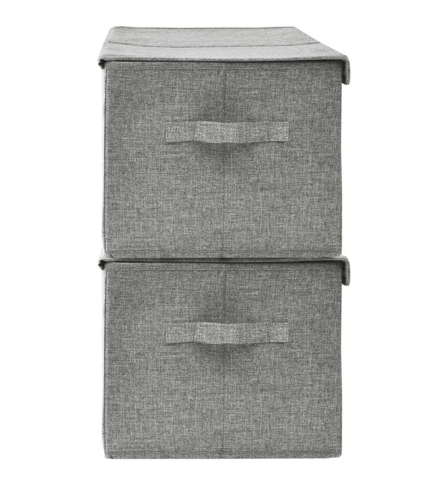 Aufbewahrungsboxen 2 Stk. Stoff 50x30x25 cm Grau