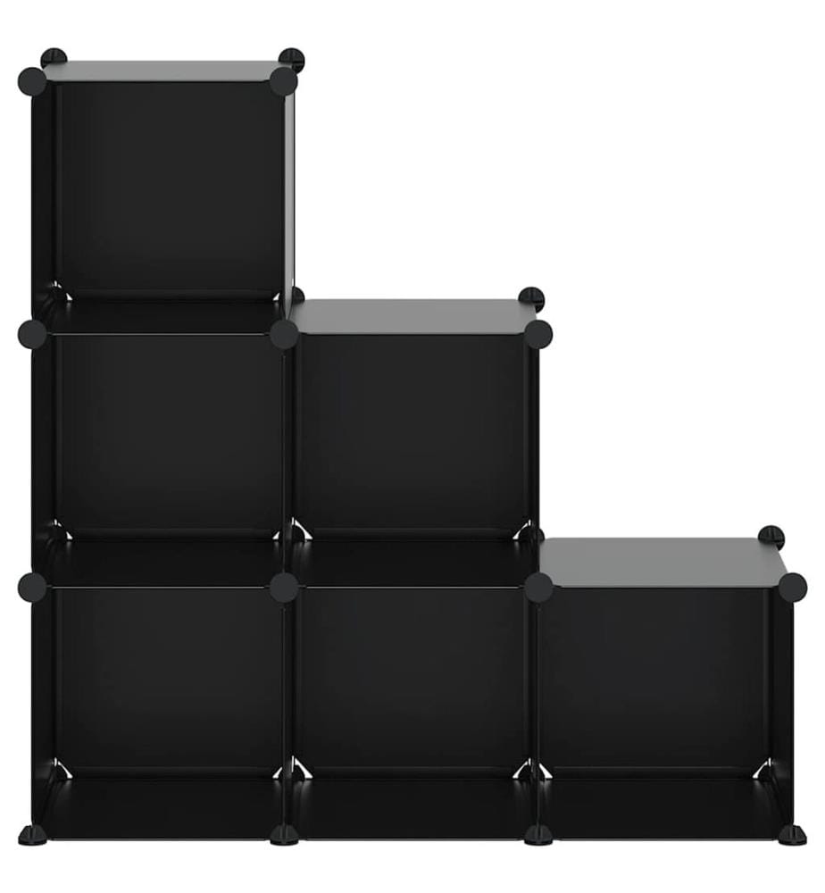 Regalsystem mit 6 Würfeln Schwarz PP
