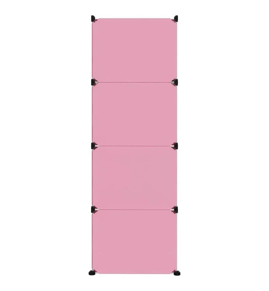 Kinderschrank Modular mit 12 Würfeln Rosa PP