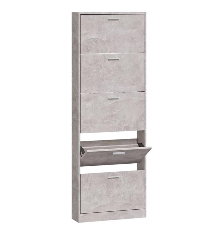 Schuhschrank Betongrau 59x17x169 cm Holzwerkstoff