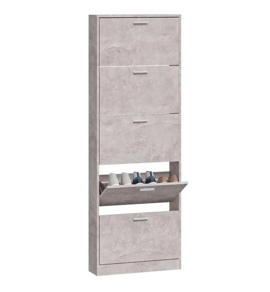 Schuhschrank Betongrau 59x17x169 cm Holzwerkstoff