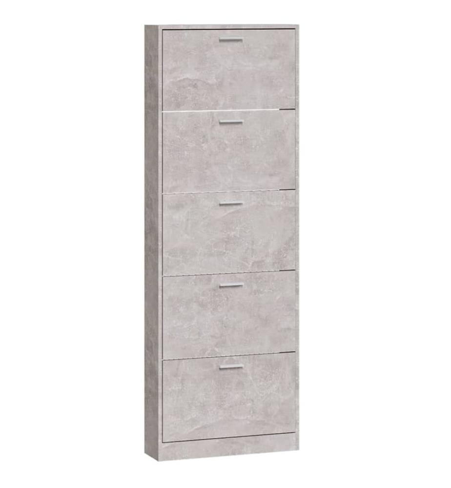 Schuhschrank Betongrau 59x17x169 cm Holzwerkstoff