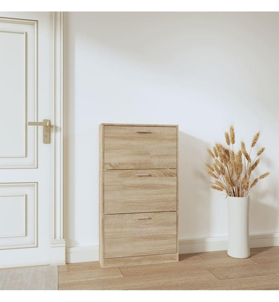 Schuhschrank Eichen-Optik 59x17x108 cm Holzwerkstoff