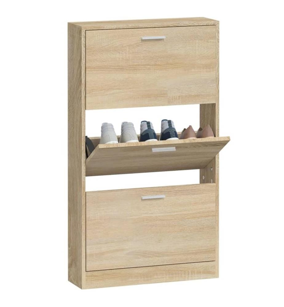 Schuhschrank Eichen-Optik 59x17x108 cm Holzwerkstoff