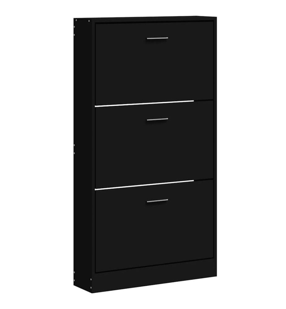 Schuhschrank Schwarz 59x17x108 cm Holzwerkstoff