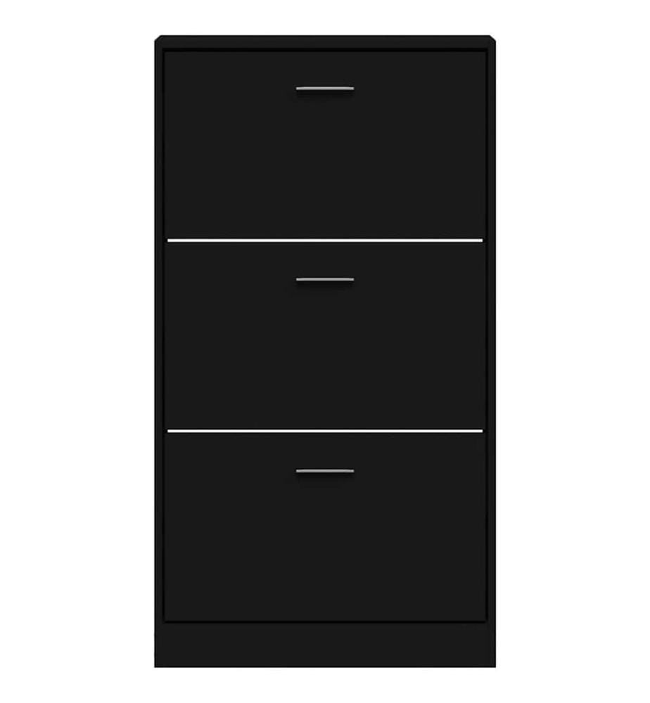 Schuhschrank Schwarz 59x17x108 cm Holzwerkstoff