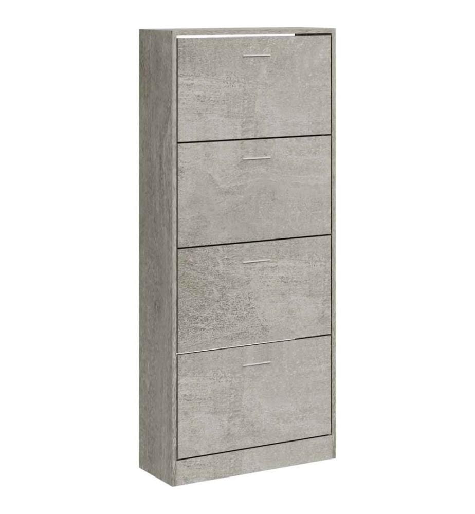 Schuhschrank Betongrau 63x24x147 cm Holzwerkstoff