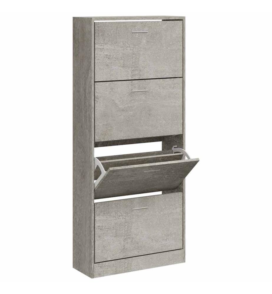 Schuhschrank Betongrau 63x24x147 cm Holzwerkstoff