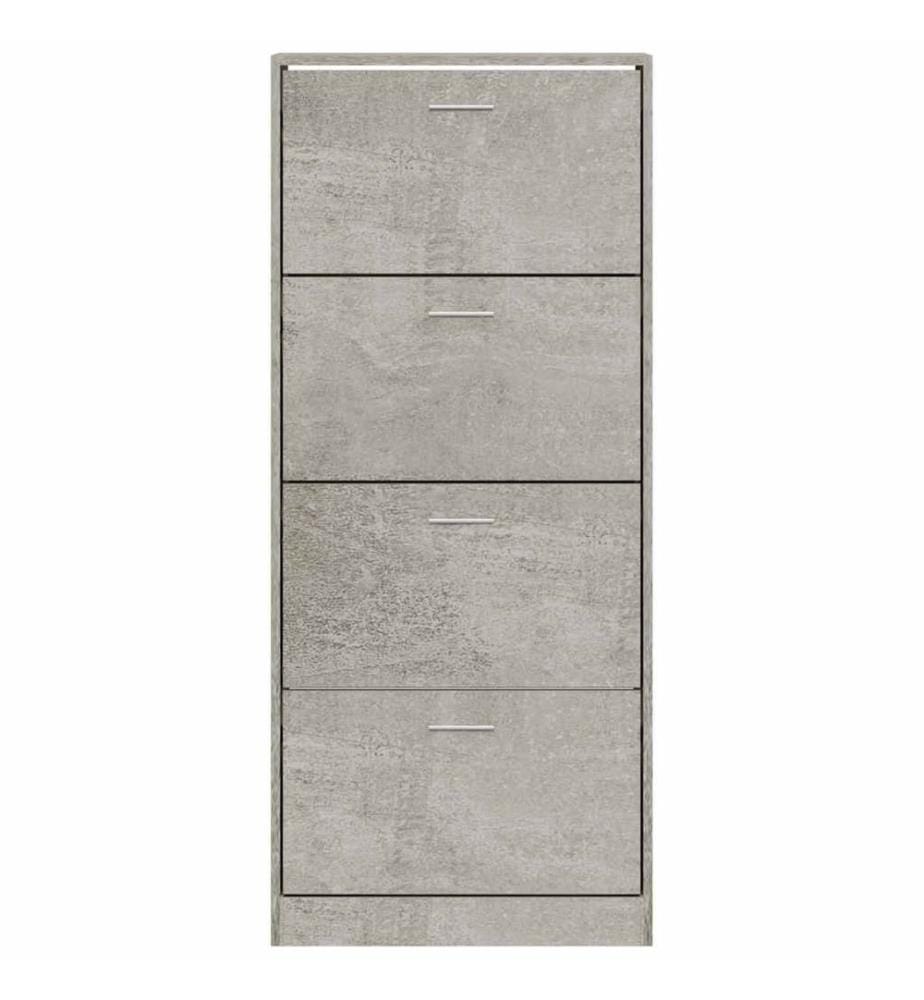Schuhschrank Betongrau 63x24x147 cm Holzwerkstoff