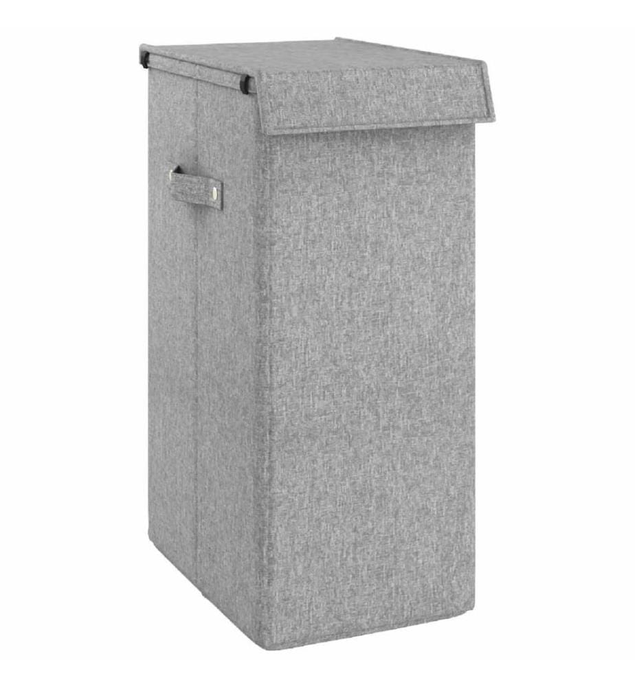 Faltbarer Wäschekorb Grau 26 x 34,5 x 59,5cm Leinenimitat Stoff