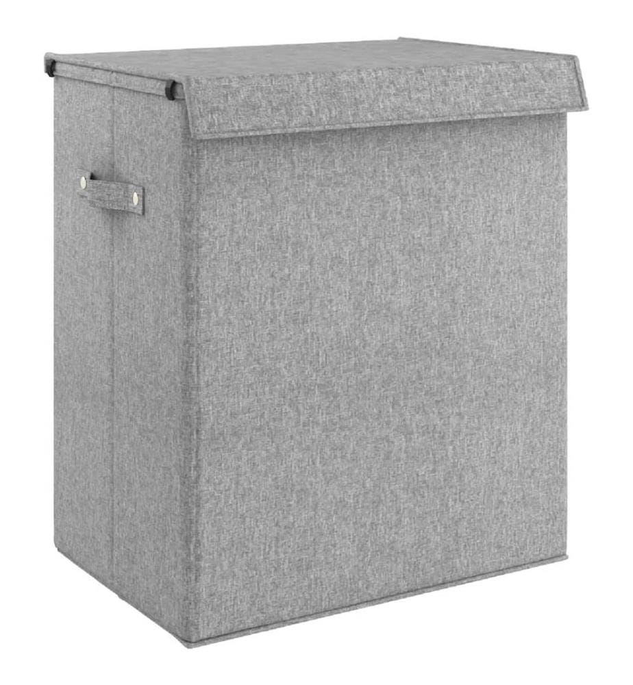 Faltbarer Wäschekorb Grau 51x34,5x59 cm Leinenimitat Stoff