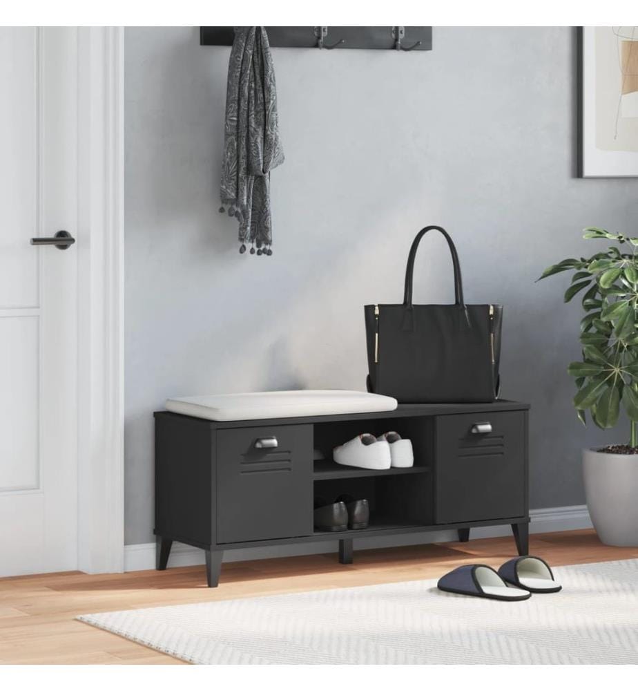 Schuhbank VIKEN Schwarz 106x35x45 cm Holzwerkstoff