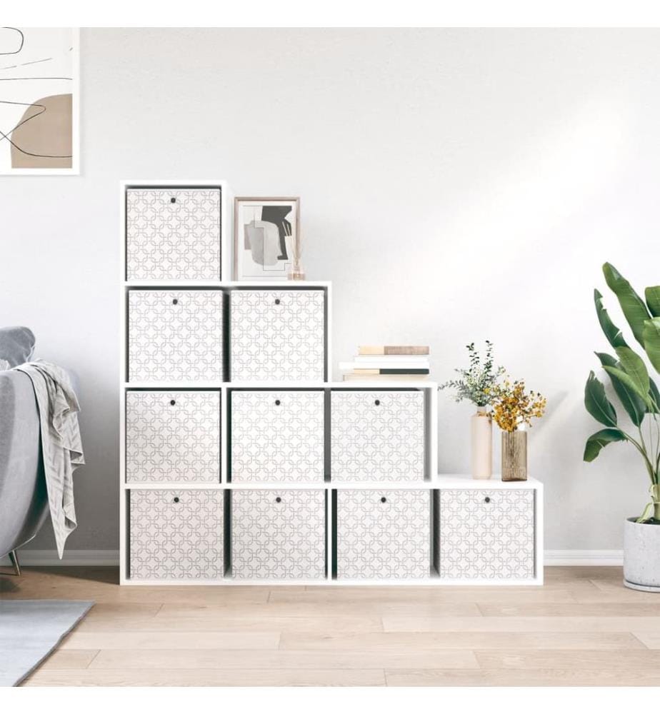 Boîtes de rangement pliables 10 pcs crème tissu intissé