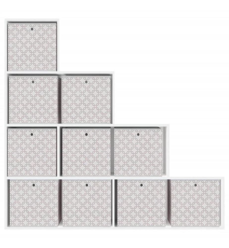 Boîtes de rangement pliables 10 pcs crème tissu intissé