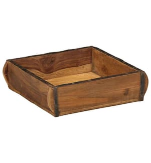 Tablett Braun 29 x 31 x 10 cm Massives upgecyceltes Holz