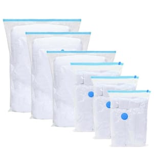 Sacs de rangement 5 pcs Transparent et Bleu 130 x 100 cm