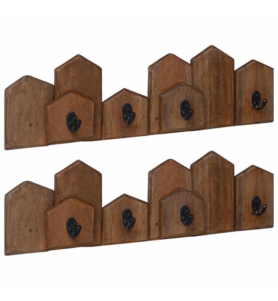 Kleiderbügel Braun 48 x 8 x 15 cm Massives Mahagoni Holz