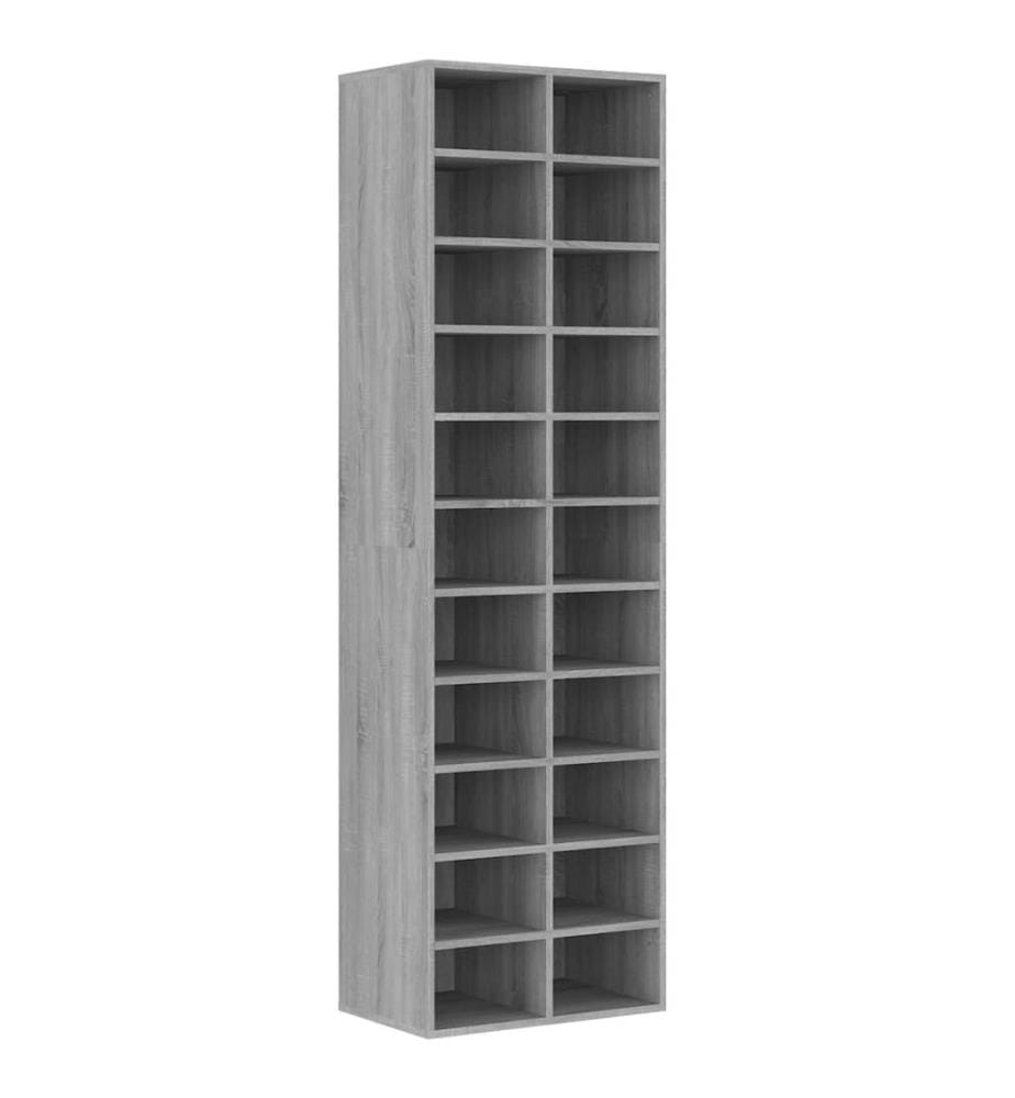 Schuhregal Grau Sonoma 54x34x183 cm Holzwerkstoff