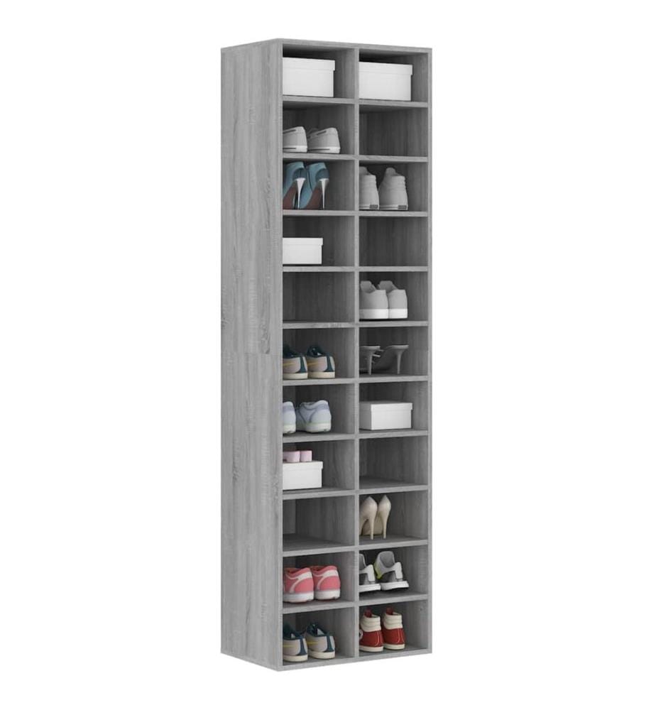 Schuhregal Grau Sonoma 54x34x183 cm Holzwerkstoff