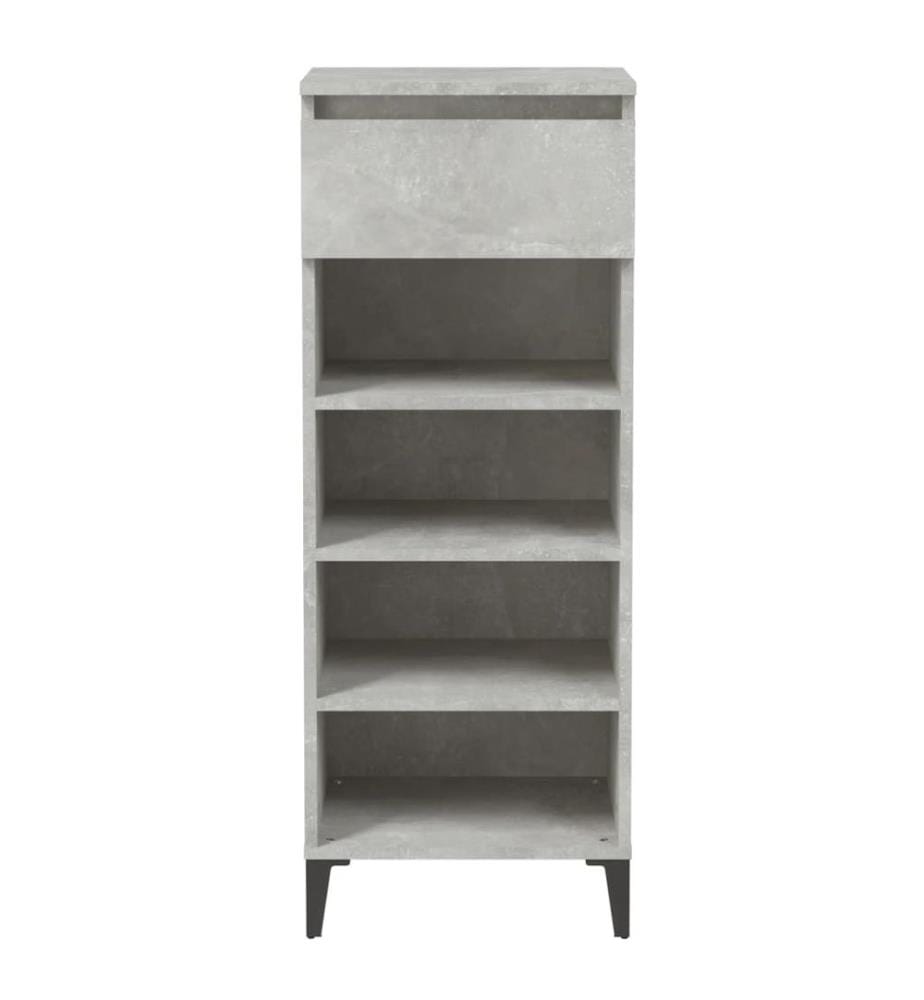 Schuhregal Betongrau 40x36x105 cm Holzwerkstoff
