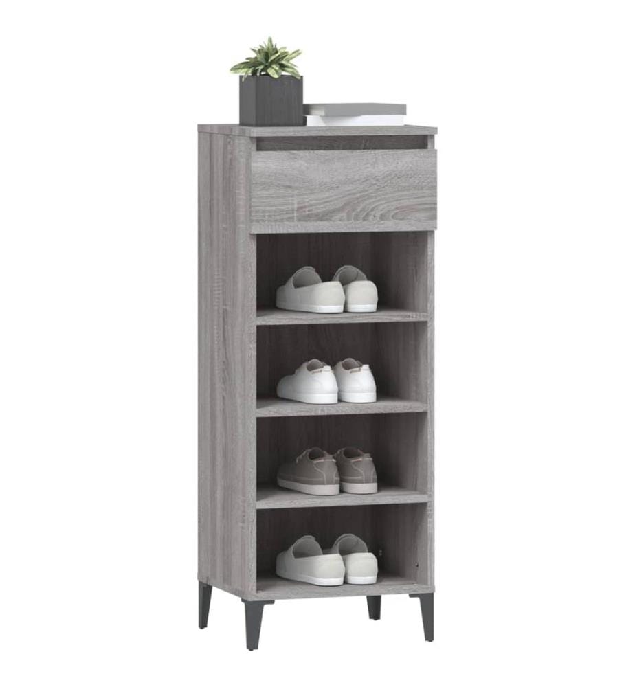 Schuhregal Grau Sonoma 40x36x105 cm Holzwerkstoff