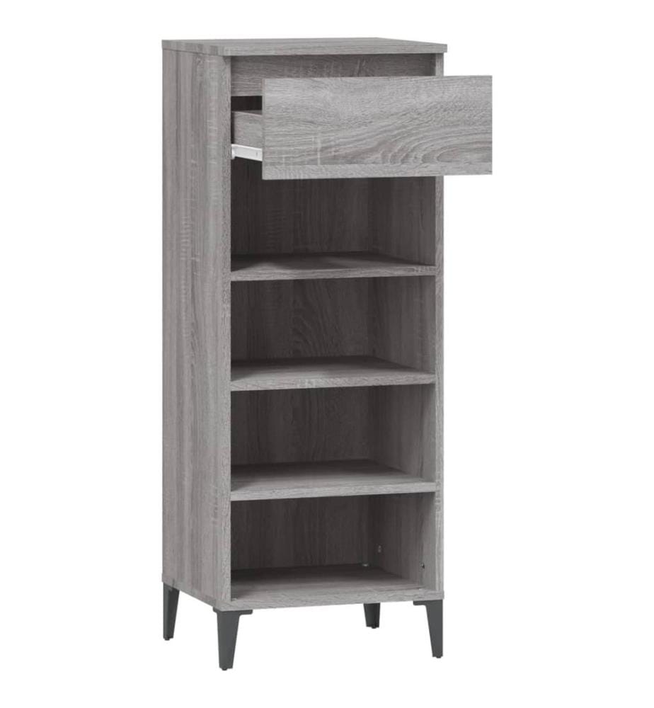 Schuhregal Grau Sonoma 40x36x105 cm Holzwerkstoff