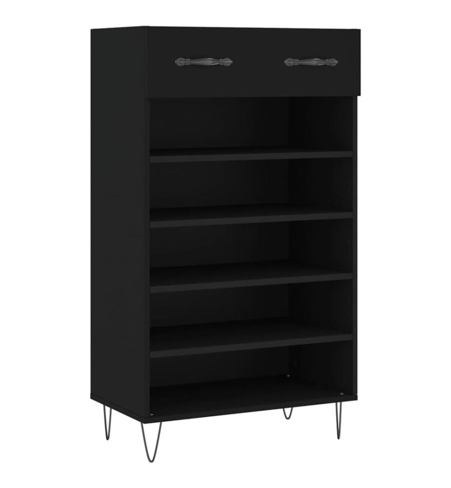 Schuhschrank Schwarz 60x35x105 cm Holzwerkstoff