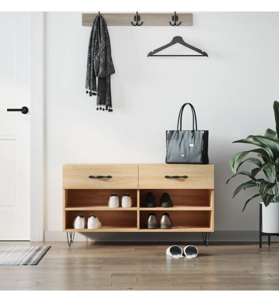 Schuhbank Sonoma-Eiche 102x35x55 cm Holzwerkstoff