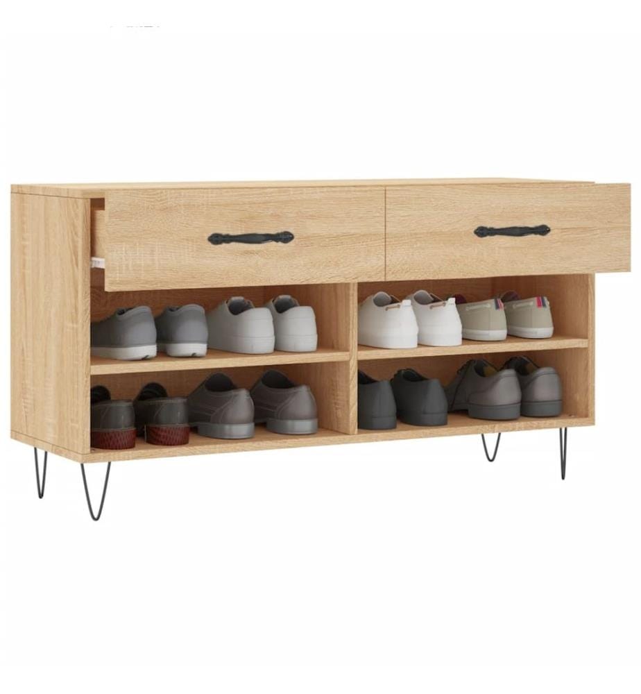 Schuhbank Sonoma-Eiche 102x35x55 cm Holzwerkstoff