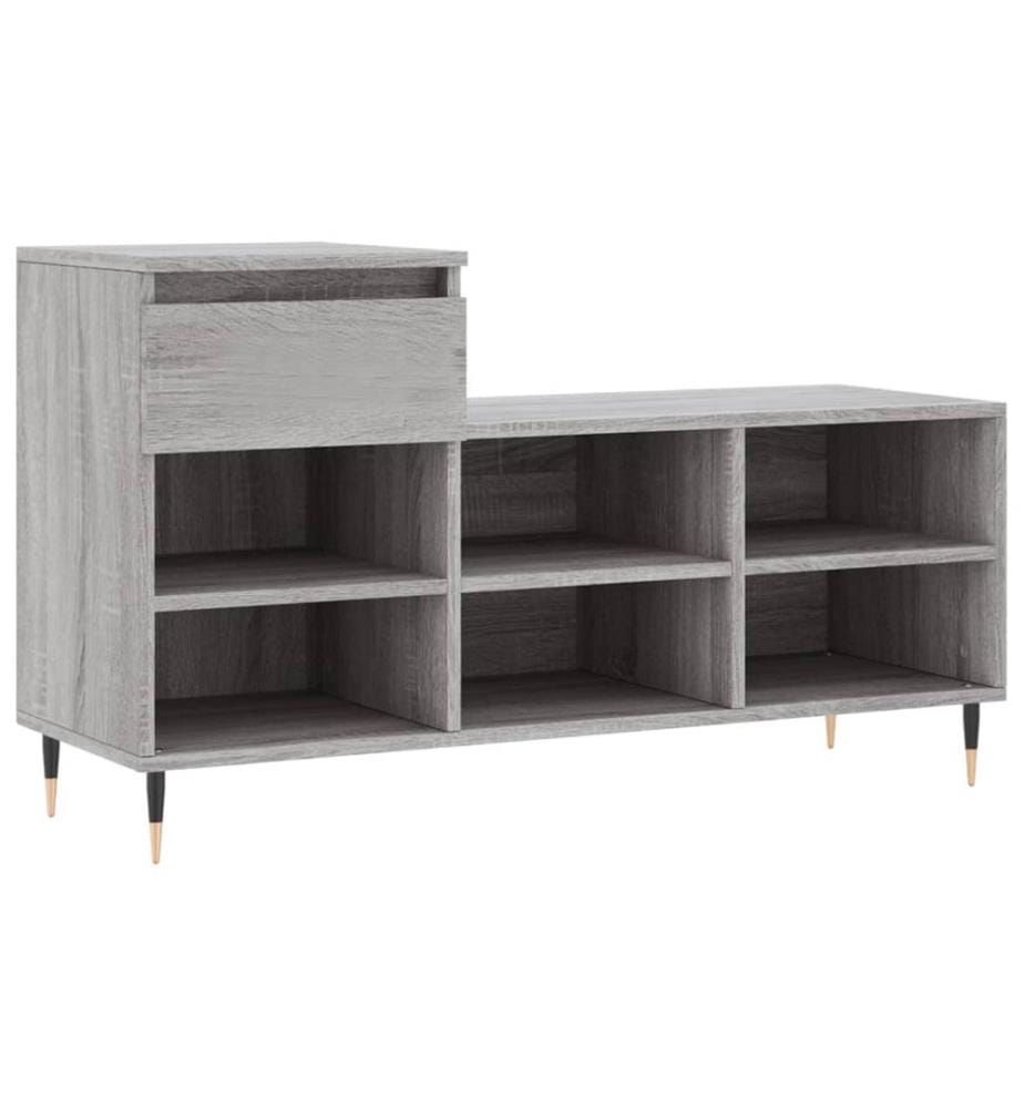 Schuhregal Grau Sonoma 102x36x60 cm Holzwerkstoff