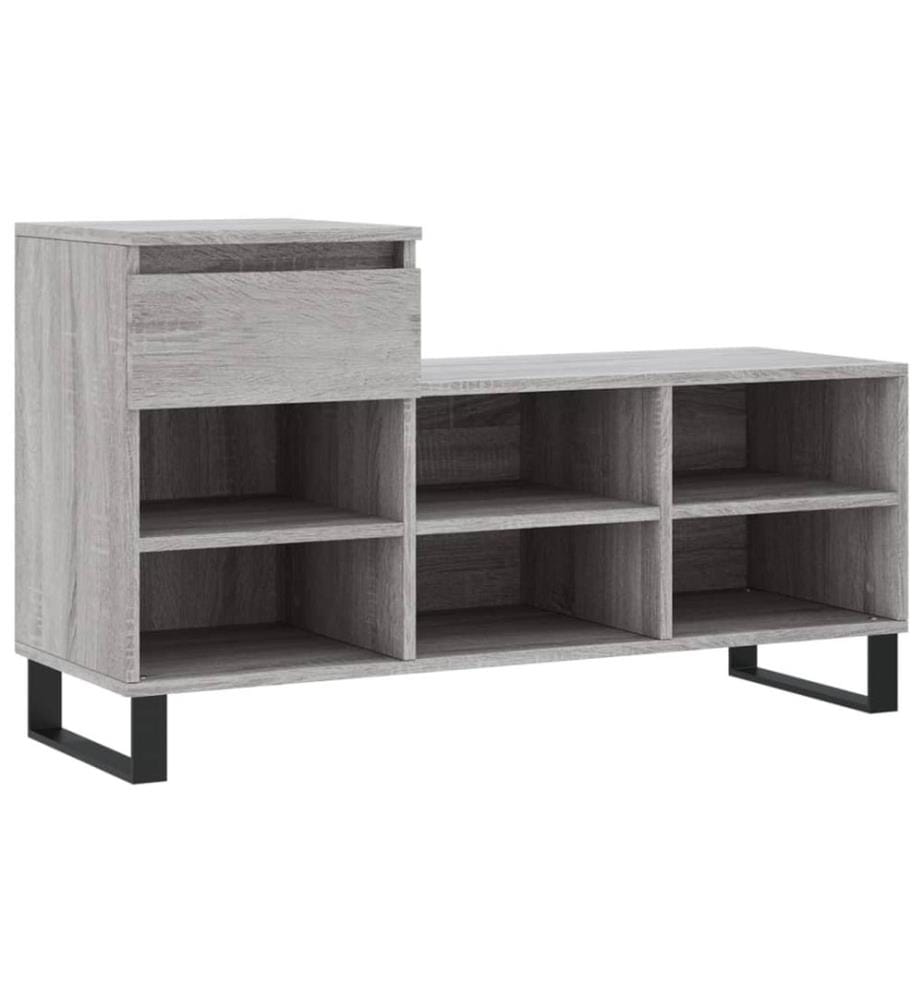 Schuhregal Grau Sonoma 102x36x60 cm Holzwerkstoff