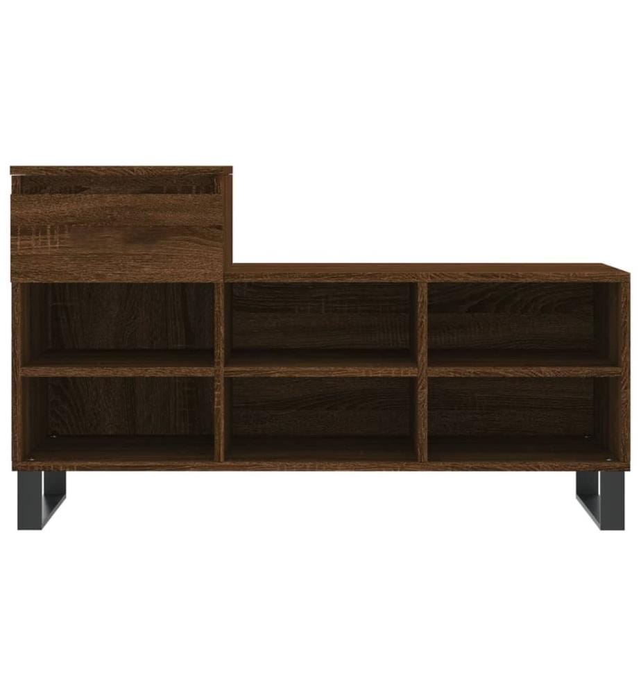 Schuhregal Braun Eichen-Optik 102x36x60 cm Holzwerkstoff