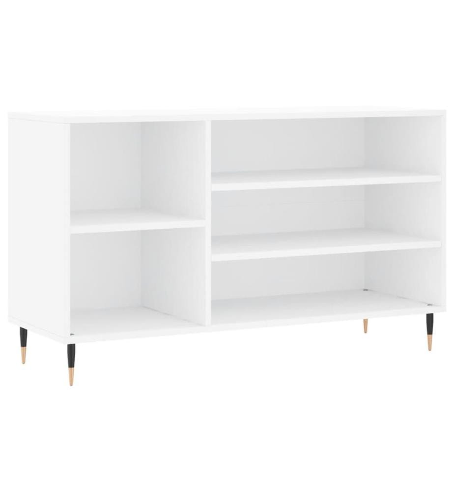 Schuhregal Hochglanz-Weiss 102x36x60 cm Holzwerkstoff
