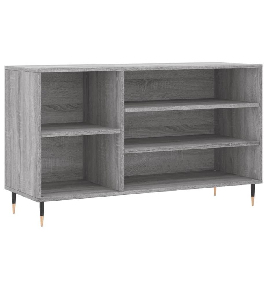Schuhregal Grau Sonoma 102x36x60 cm Holzwerkstoff