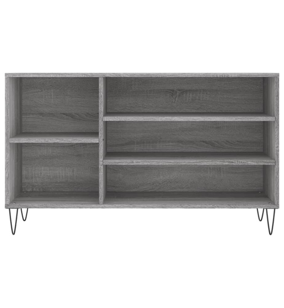 Schuhregal Grau Sonoma 102x36x60 cm Holzwerkstoff