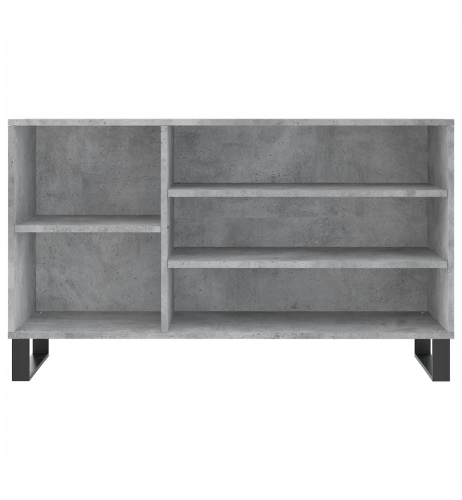 Schuhregal Betongrau 102x36x60 cm Holzwerkstoff